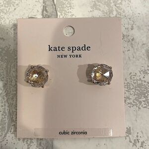 Kate Spade Cubic Zirconia Earrings Gold/Bright Ideas NWT